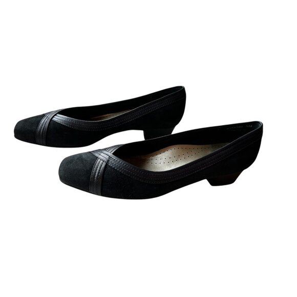 Mark Klemp Shoes - Mark Klemp Classics Womens Black Suede Leather Low-Heel Shoes Size 9N